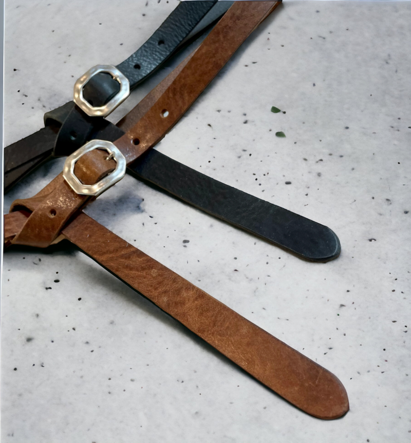 Handmade belt, long finish with knot