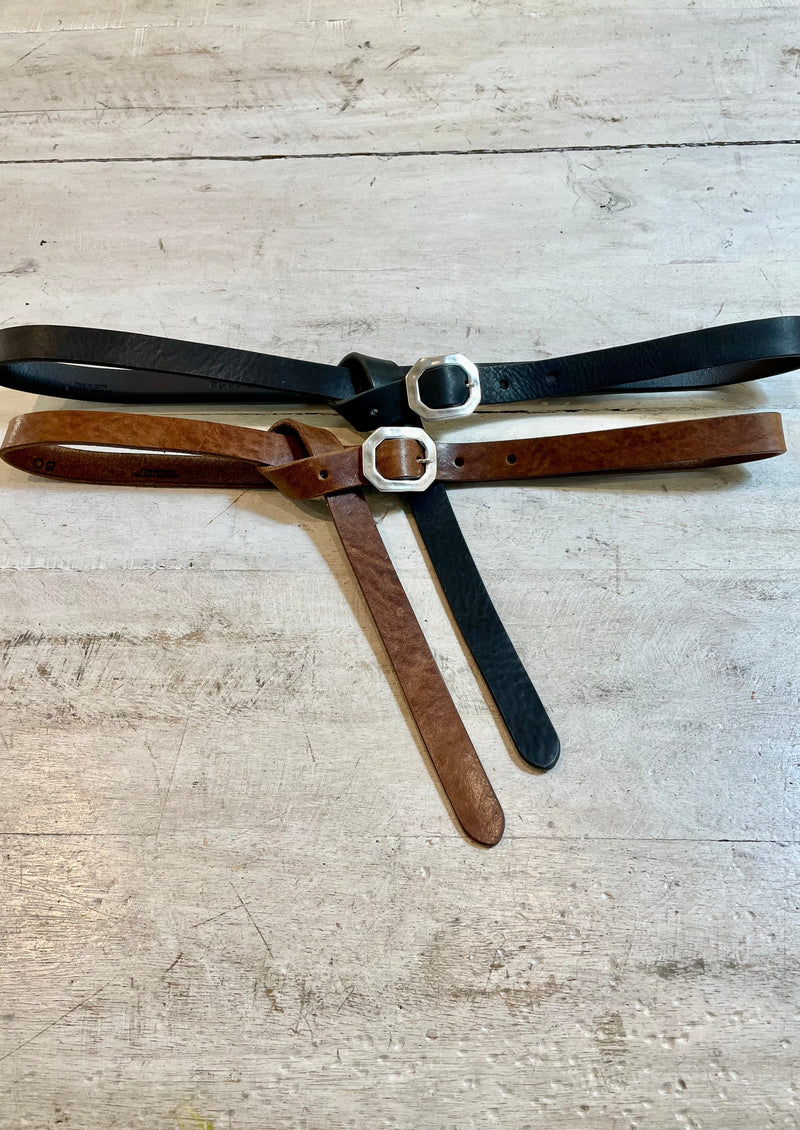 Handmade belt, long finish with knot.