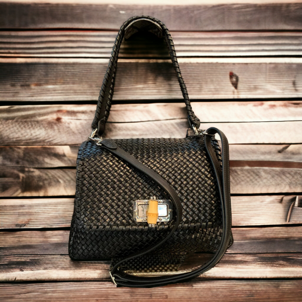 Handmade bag, SUSI BAG model. Black colour