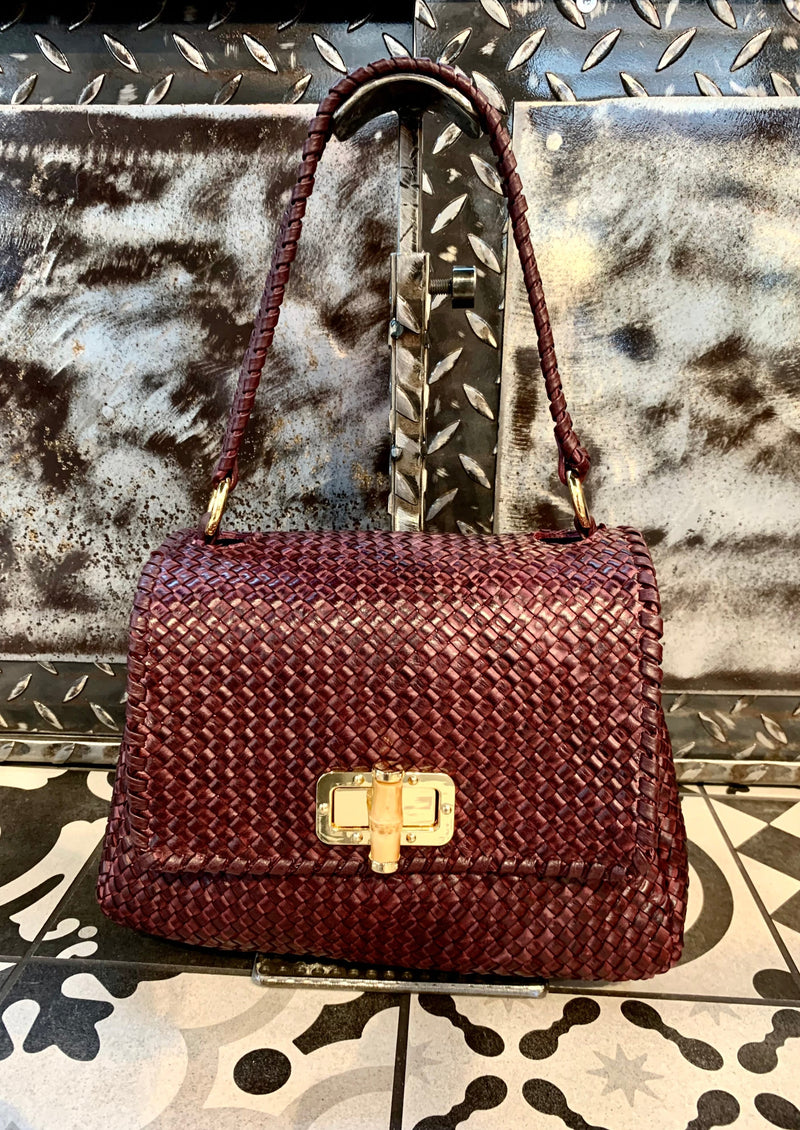 Handmade bag, SUSI BAG model. Burgundy colour