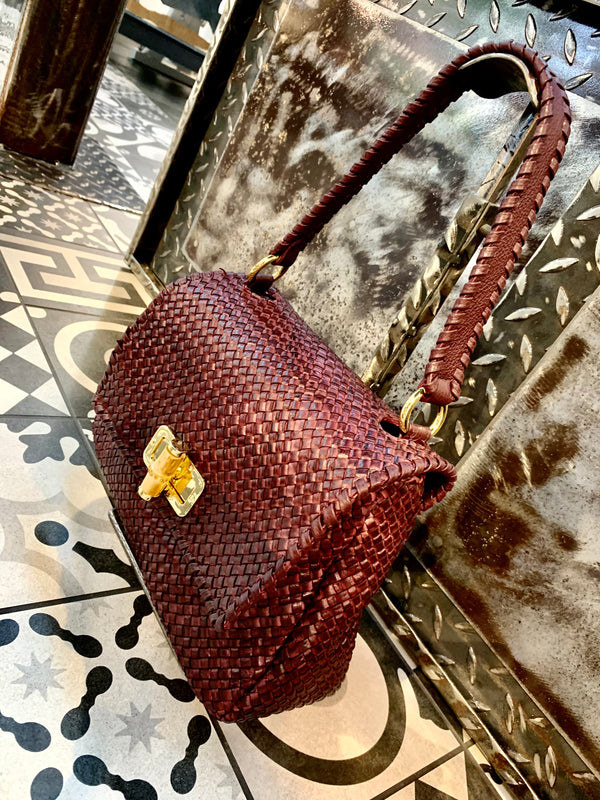 Handmade bag, SUSI BAG model. Burgundy colour