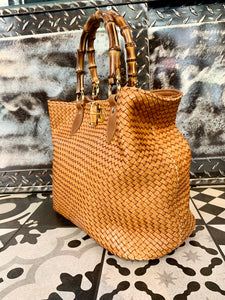 Borsa realizzata a mano, Shopper & bamboo